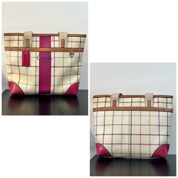 Vintage Coach Heritage Tatterstall Tote Bag - Picture 3 of 15